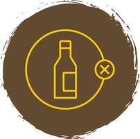 No Alcohol Line Circle Yellow Icon vector