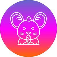 Vomit Line Gradient Circle Icon vector
