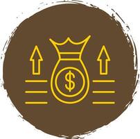 Budget Line Circle Yellow Icon vector