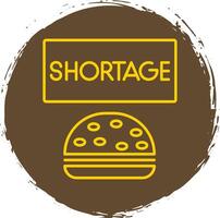 Shortage Line Circle Yellow Icon vector
