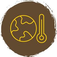 Global Warming Line Circle Yellow Icon vector