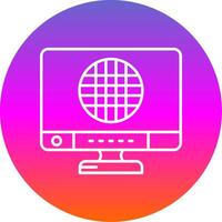 Grid Line Gradient Circle Icon vector