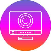 Copyright Line Gradient Circle Icon vector