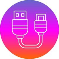 Usb Line Gradient Circle Icon vector