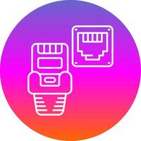 Ethernet Line Gradient Circle Icon vector