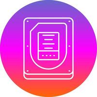 Disk Line Gradient Circle Icon vector