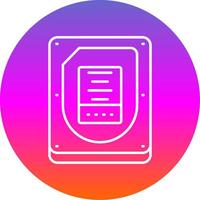 Disk Line Gradient Circle Icon vector