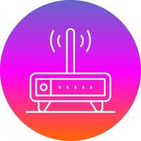 Modem Line Gradient Circle Icon vector