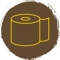 Toilet Paper Line Circle Yellow Icon vector