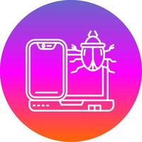 Bug Line Gradient Circle Icon vector