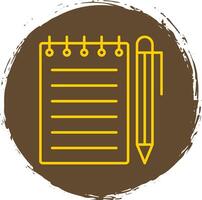 Notebook Line Circle Yellow Icon vector