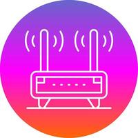 Router Line Gradient Circle Icon vector