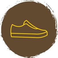 Zapatos línea circulo amarillo icono vector