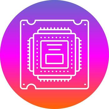 procesador línea degradado circulo icono vector