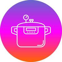 Pressure cooker Line Gradient Circle Icon vector