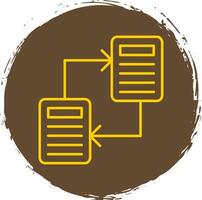 File Sharing Line Circle Yellow Icon vector