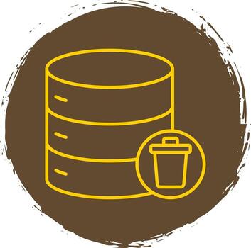 Eliminar datos línea circulo amarillo icono vector