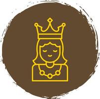 princesa línea circulo amarillo icono vector