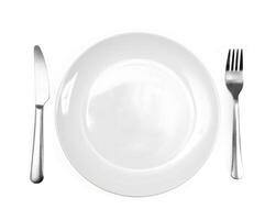 diner plate with fork and spoon photo