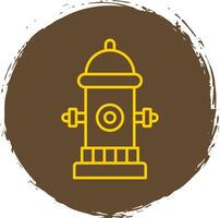 Fire Hydrant Line Circle Yellow Icon vector