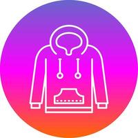 Hoodie Line Gradient Circle Icon vector