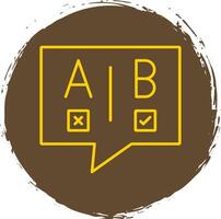 Ab Testing Line Circle Yellow Icon vector