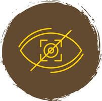 Visibility Off Line Circle Yellow Icon vector