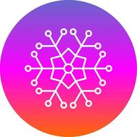 Snowflake Line Gradient Circle Icon vector