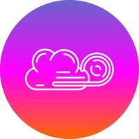 Wind cloud Line Gradient Circle Icon vector