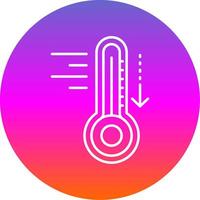 Cold Line Gradient Circle Icon vector