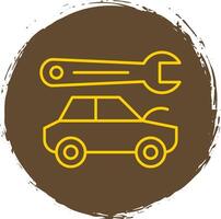 Body Repair Line Circle Yellow Icon vector