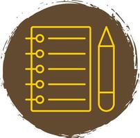 Note Line Circle Yellow Icon vector
