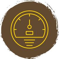 Speedometer Line Circle Yellow Icon vector