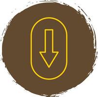 Scroll Down Line Circle Yellow Icon vector