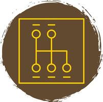 Shift Line Circle Yellow Icon vector