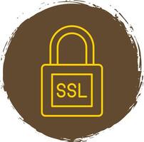 SSL Line Circle Yellow Icon vector