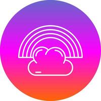 Rainbow Line Gradient Circle Icon vector