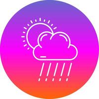 rain Line Gradient Circle Icon vector