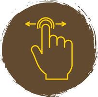 Swipe Line Circle Yellow Icon vector