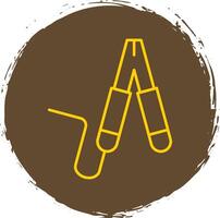 Jumper Line Circle Yellow Icon vector