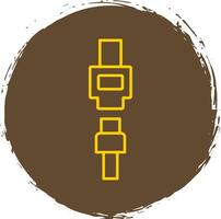 Seat Belt Line Circle Yellow Icon vector
