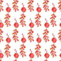 Watercolor illustration pattern of red chinese crackers. Explosion, splash, spark. Holiday, celebration, New Year. Ideal for t-shirts, cards, prints. Isolated . drawn by hand. png