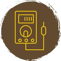 Voltmeter Line Circle Yellow Icon vector