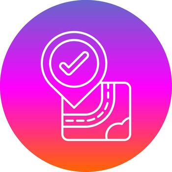 Checkmark Line Gradient Circle Icon vector