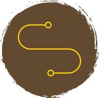 Curve Line Circle Yellow Icon vector