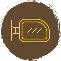 Side Mirror Line Circle Yellow Icon vector