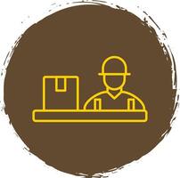 Assembling Line Circle Yellow Icon vector
