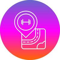 Gym Line Gradient Circle Icon vector