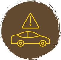 Traffic Jam Line Circle Yellow Icon vector