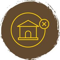 No House Line Circle Yellow Icon vector